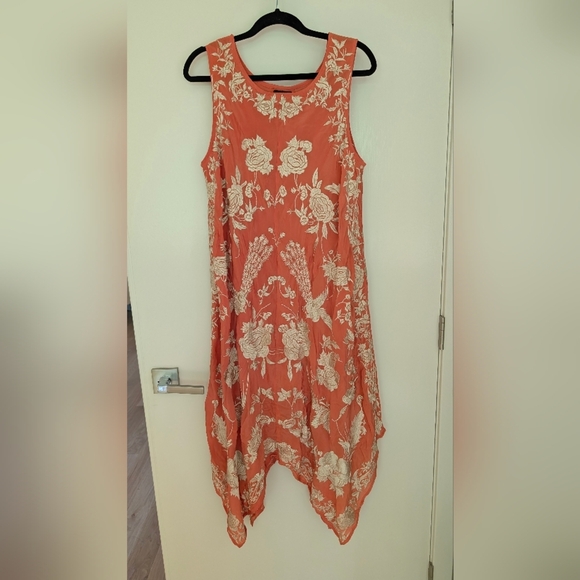 Tolani Embroidered 100% Cotton Dress Size M - Picture 2 of 6